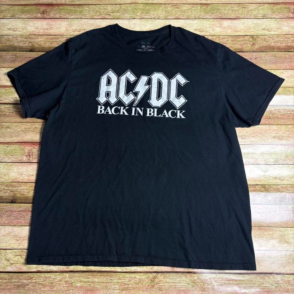 Oversized AC/DC Band Tee Faded Black XXL 🔥